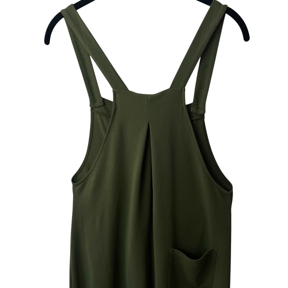 Halara Waffle Knit Overalls with Pockets Wide Leg Green Leisure Comfort Casual M - Picture 6 of 13